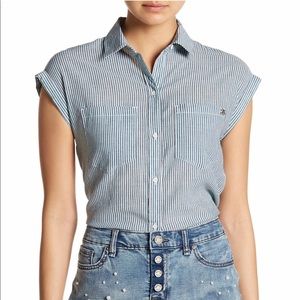 🛍WILLIAMRAST INDIGO WATCHTOWER STRIP SHIRT🛍